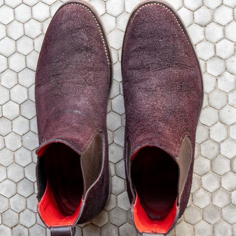 Briselblack The Seventh Chelsea Boot in Horween Rare Wine Reverse Chamois