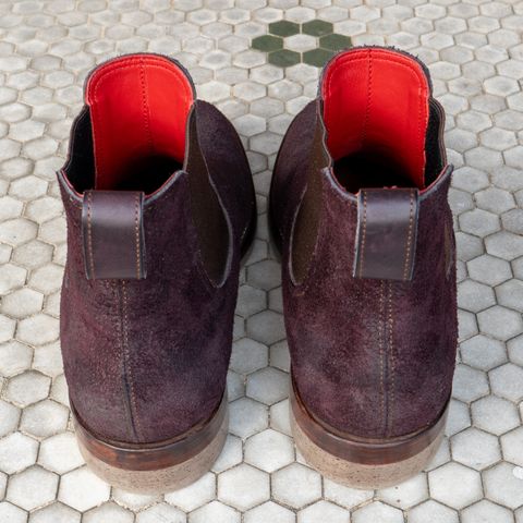 Briselblack The Seventh Chelsea Boot in Horween Rare Wine Reverse Chamois