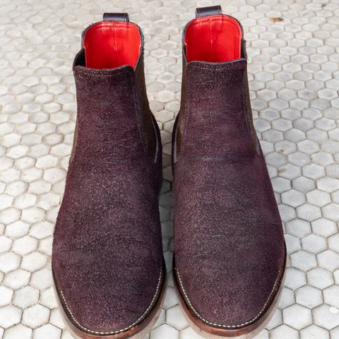 Briselblack The Seventh Chelsea Boot in Horween Rare Wine Reverse Chamois