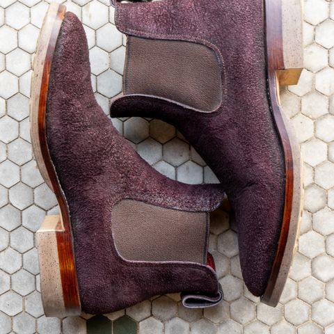 Briselblack The Seventh Chelsea Boot in Horween Rare Wine Reverse Chamois
