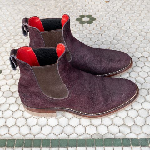 Briselblack The Seventh Chelsea Boot in Horween Rare Wine Reverse Chamois