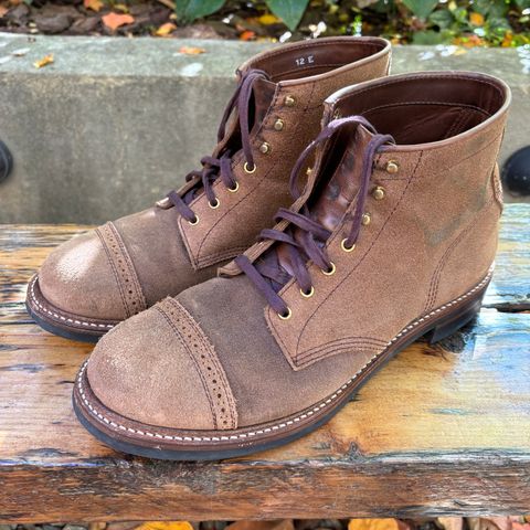 John Lofgren Combat Boots in Horween Natural Chromexcel Roughout