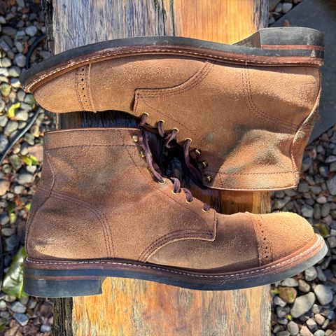 John Lofgren Combat Boots in Horween Natural Chromexcel Roughout