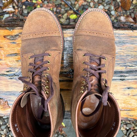 John Lofgren Combat Boots in Horween Natural Chromexcel Roughout