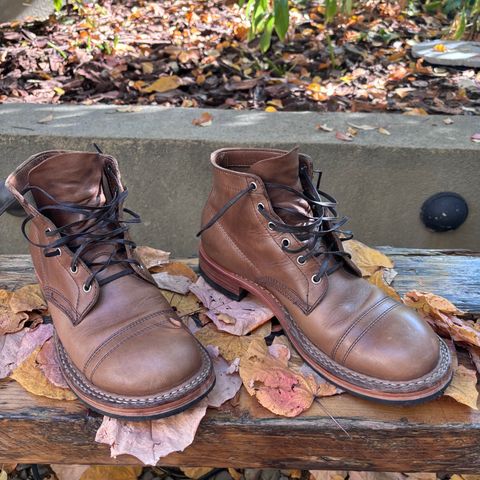 View photo of White's Semi-Dress in Horween Natural Chromexcel