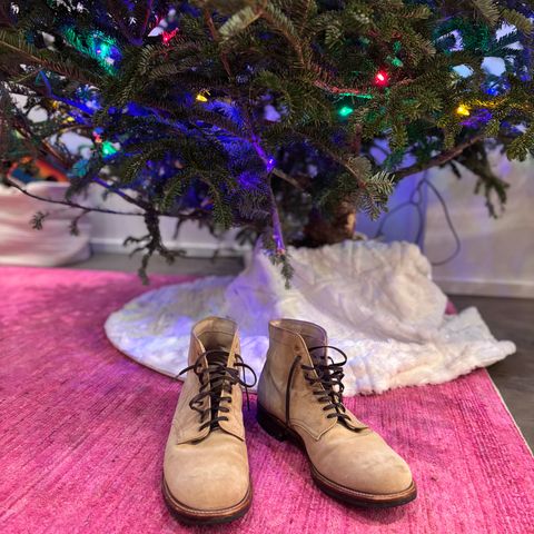 Alden x Brogue Boondocker Boot in Tan Suede