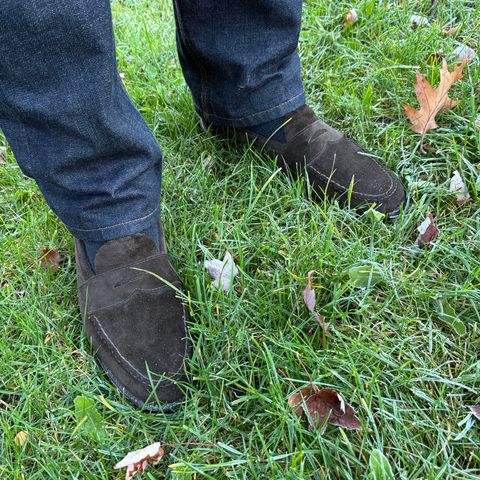 Alden Leisure Handsewn Penny Loafer in Dark Brown Suede