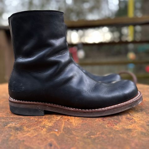Rolling Dub Trio Casper Boot in Horween Black Teacore Chromexcel