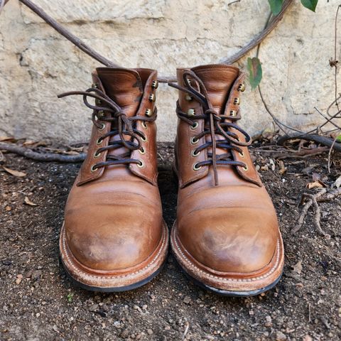 View photo of Grant Stone Diesel Boot in Horween Dune Chromexcel