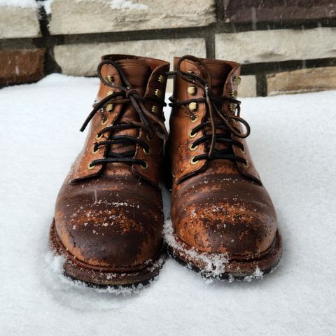 View photo of Grant Stone Diesel Boot in Horween Dune Chromexcel