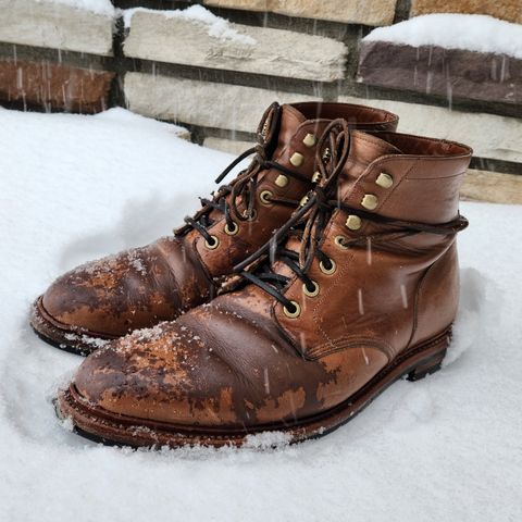 View photo of Grant Stone Diesel Boot in Horween Dune Chromexcel