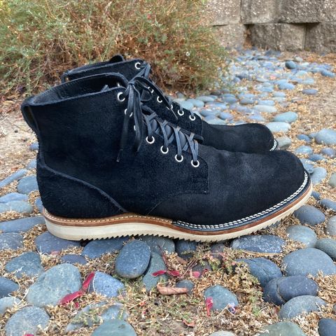 View photo of Viberg Service Boot in Seidel Black Oil Tan Roughout