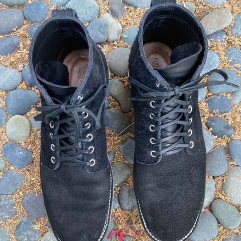 View photo of Viberg Service Boot in Seidel Black Oil Tan Roughout