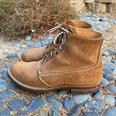 View photo of Viberg Trench Boot in Horween Natural Chromexcel Roughout