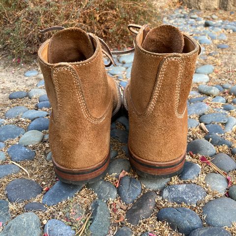 View photo of Viberg Trench Boot in Horween Natural Chromexcel Roughout