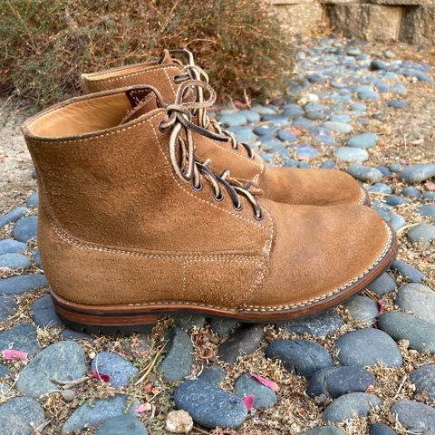 View photo of Viberg Trench Boot in Horween Natural Chromexcel Roughout