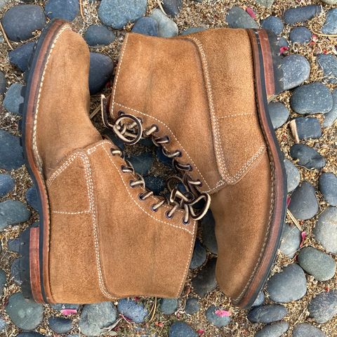 View photo of Viberg Trench Boot in Horween Natural Chromexcel Roughout