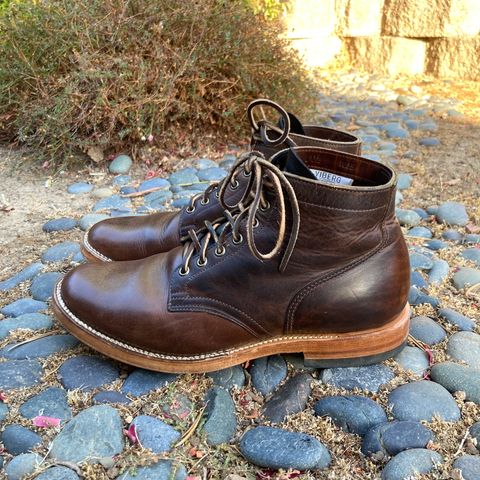 View photo of Viberg Service Boot in Horween Vintage Mocha Oil Harness (3sixteen)