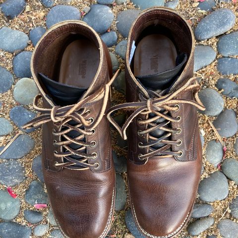 View photo of Viberg Service Boot in Horween Vintage Mocha Oil Harness (3sixteen)