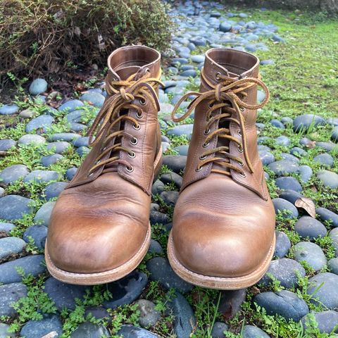 View photo of Oak Street Bootmakers Trench Boot in Horween Natural Chromexcel