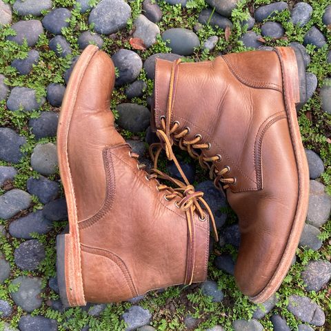 View photo of Oak Street Bootmakers Trench Boot in Horween Natural Chromexcel