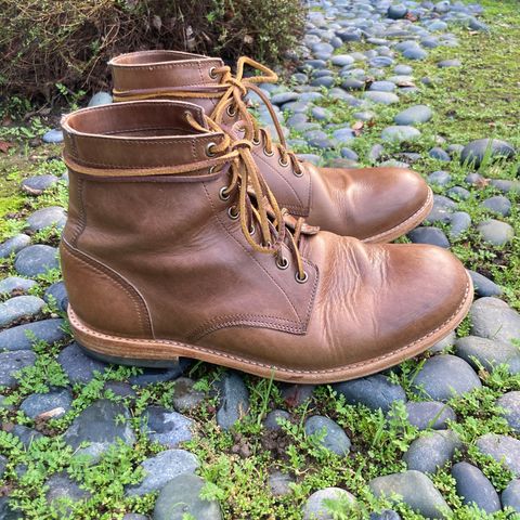 View photo of Oak Street Bootmakers Trench Boot in Horween Natural Chromexcel