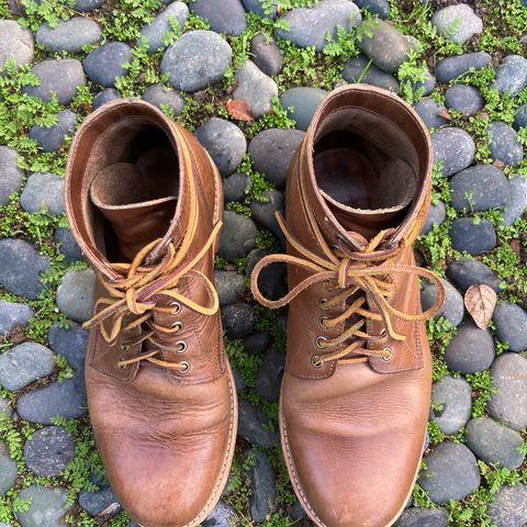 View photo of Oak Street Bootmakers Trench Boot in Horween Natural Chromexcel