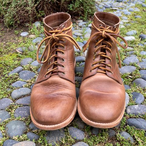 View photo of Oak Street Bootmakers Trench Boot in Horween Natural Chromexcel