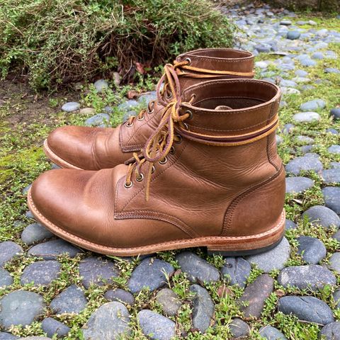 View photo of Oak Street Bootmakers Trench Boot in Horween Natural Chromexcel