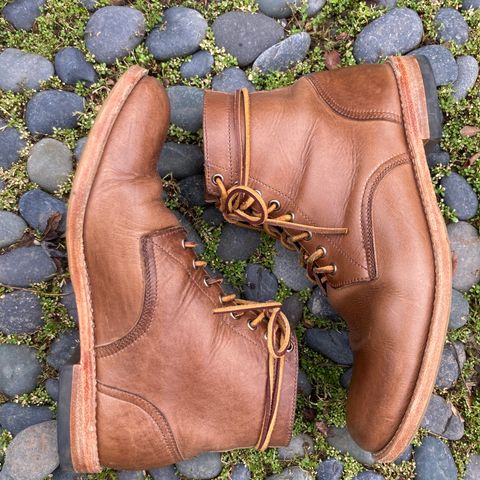 View photo of Oak Street Bootmakers Trench Boot in Horween Natural Chromexcel