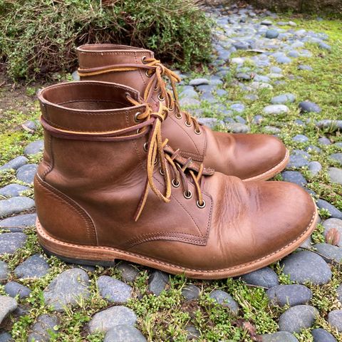 View photo of Oak Street Bootmakers Trench Boot in Horween Natural Chromexcel