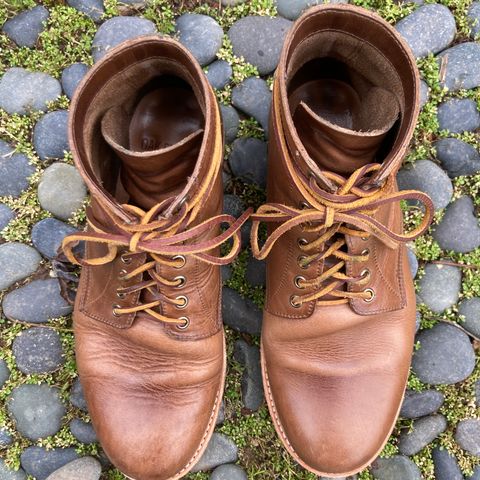 View photo of Oak Street Bootmakers Trench Boot in Horween Natural Chromexcel