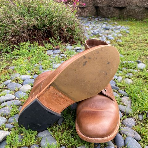 View photo of Oak Street Bootmakers Trench Boot in Horween Natural Chromexcel