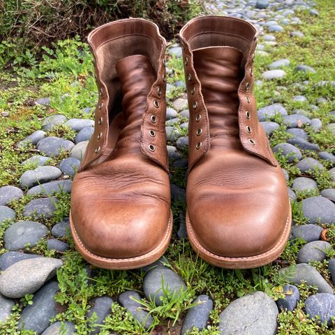 View photo of Oak Street Bootmakers Trench Boot in Horween Natural Chromexcel