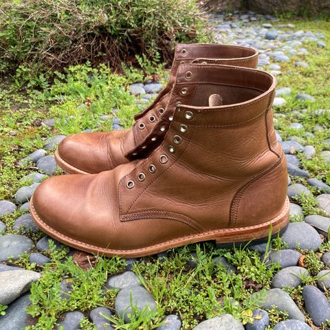 View photo of Oak Street Bootmakers Trench Boot in Horween Natural Chromexcel