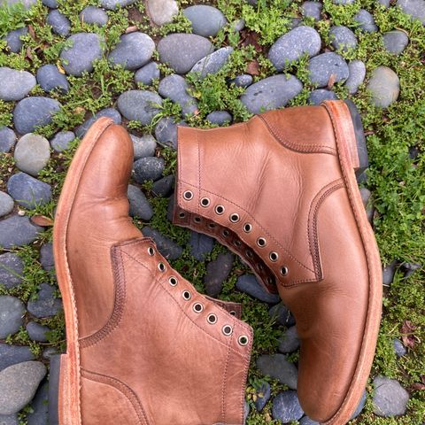 View photo of Oak Street Bootmakers Trench Boot in Horween Natural Chromexcel