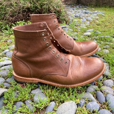 View photo of Oak Street Bootmakers Trench Boot in Horween Natural Chromexcel