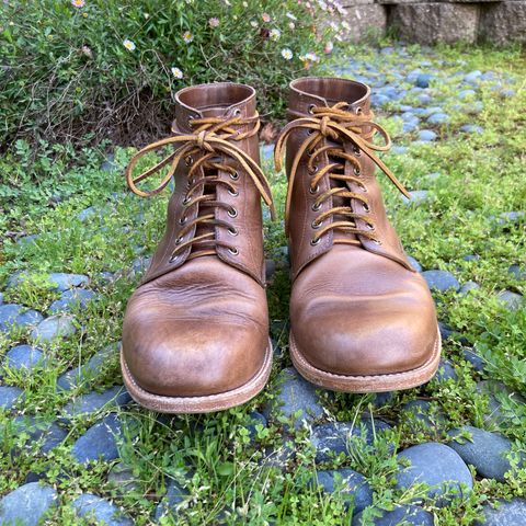 View photo of Oak Street Bootmakers Trench Boot in Horween Natural Chromexcel