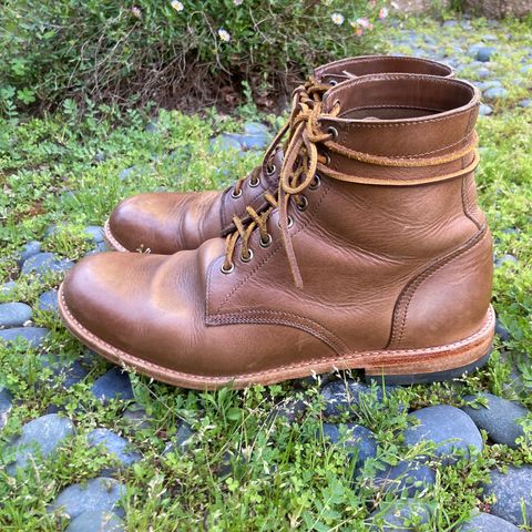 View photo of Oak Street Bootmakers Trench Boot in Horween Natural Chromexcel