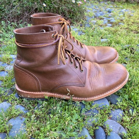 View photo of Oak Street Bootmakers Trench Boot in Horween Natural Chromexcel