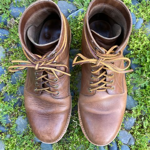 View photo of Oak Street Bootmakers Trench Boot in Horween Natural Chromexcel