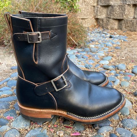 View photo of Viberg Engineer in Horween Black Chromexcel