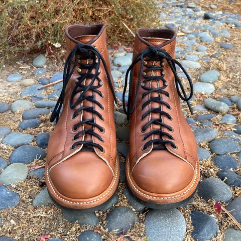 View photo of John Lofgren Monkey Boots in Horween Whiskey Cavalier