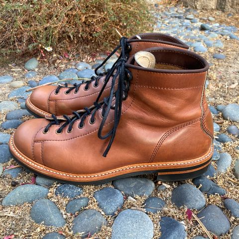 View photo of John Lofgren Monkey Boots in Horween Whiskey Cavalier