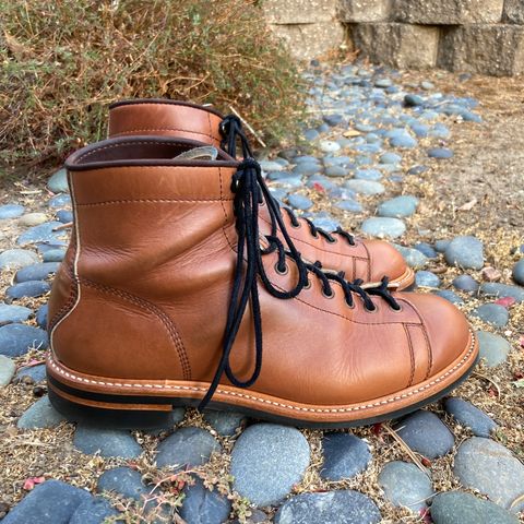 View photo of John Lofgren Monkey Boots in Horween Whiskey Cavalier