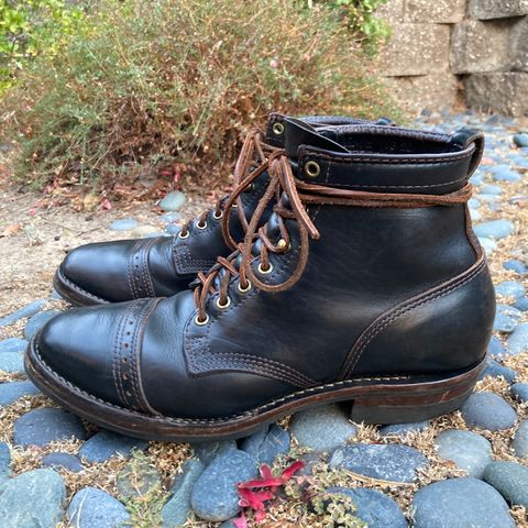 View photo of Wesco x S&S Axe Breaker in Horween Black Chromexcel Horsehide