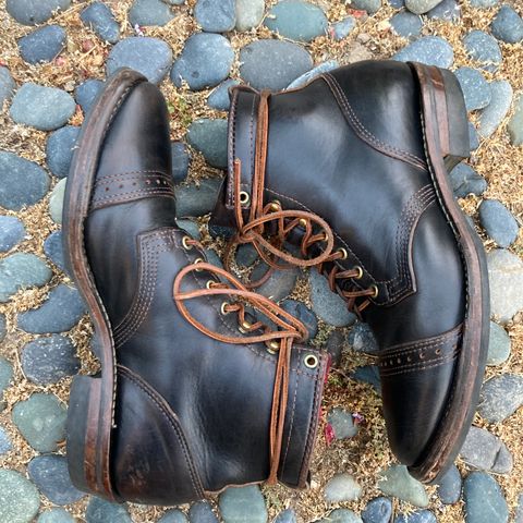 View photo of Wesco x S&S Axe Breaker in Horween Black Chromexcel Horsehide