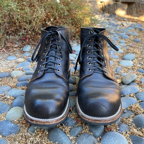 View photo of Viberg Service Boot in Horween Black Waxed Flesh