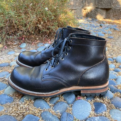 View photo of Viberg Service Boot in Horween Black Waxed Flesh