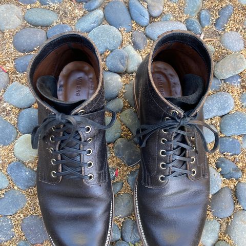 View photo of Viberg Service Boot in Horween Black Waxed Flesh